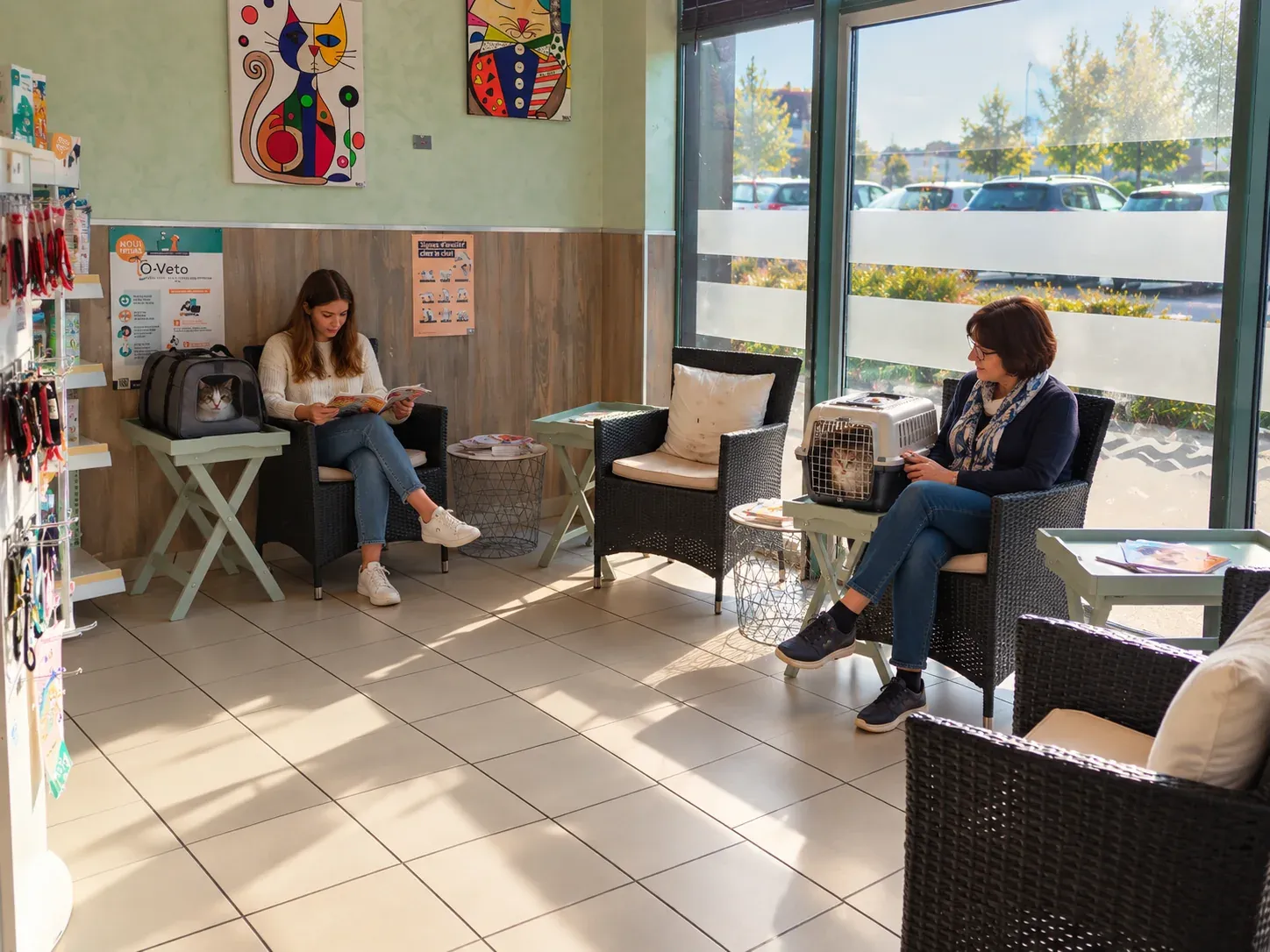 Salle d’attente chats